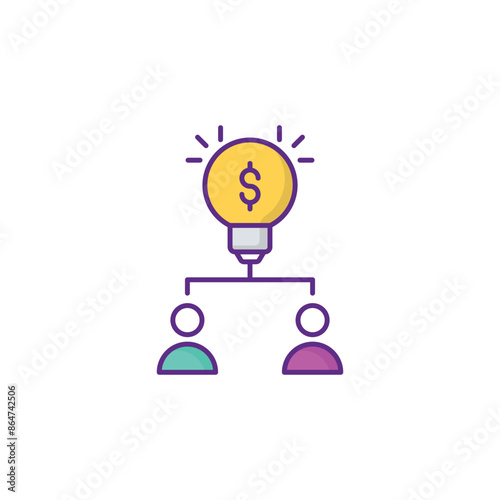 Co Founder icon design with white background stock illustration
