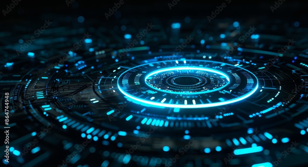 A blue circle with a lot of dots on it by AI generated image A blue circle with a lot of dots on it by AI generated image