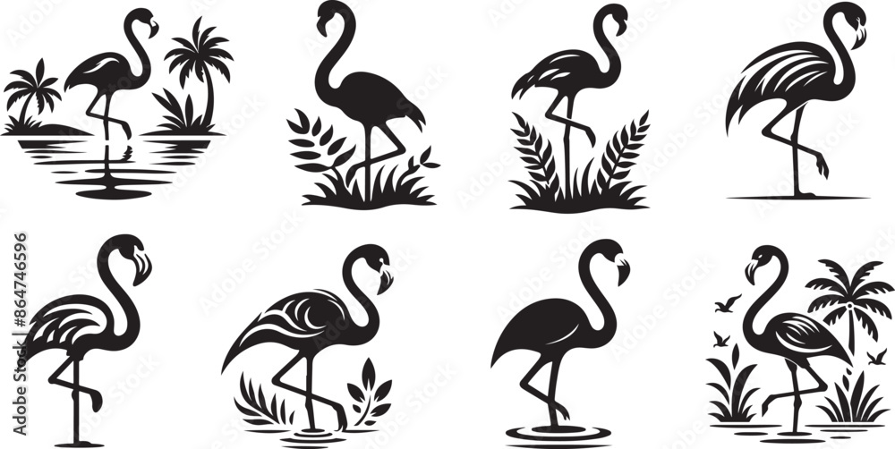 Flamingo Silhouette Icon Vector illustration Flamingo Silhouette Icon Vector illustration