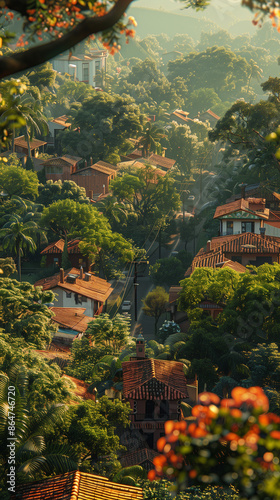 Overlooking the forest villa residential area