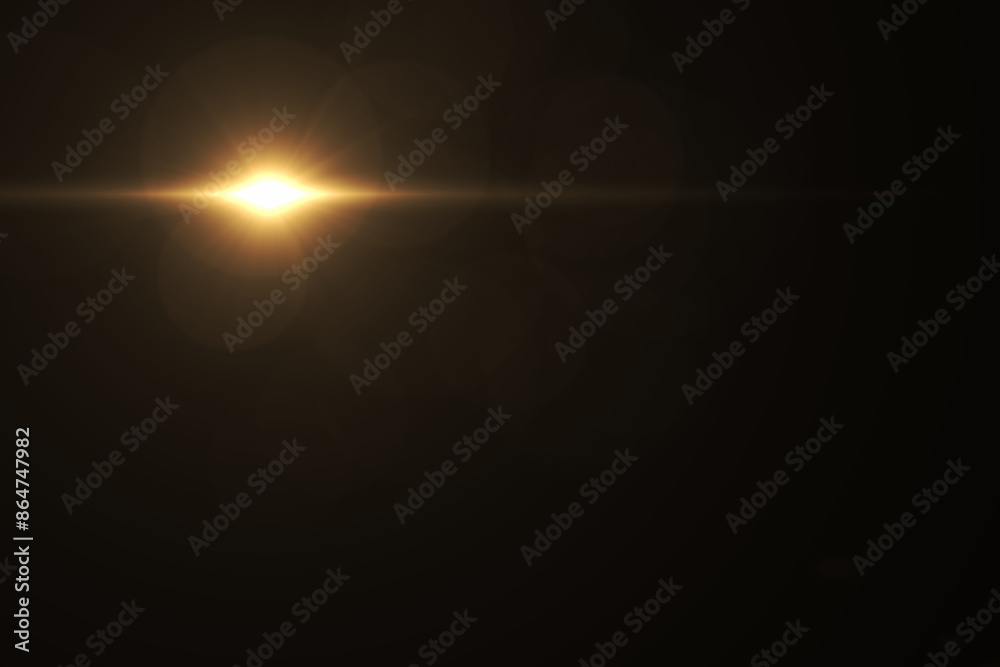 Fototapeta premium Natural, Sun flare on the black background
