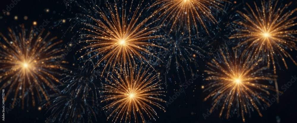 Fototapeta premium Beautiful creative holiday background Fireworks and sparkles.