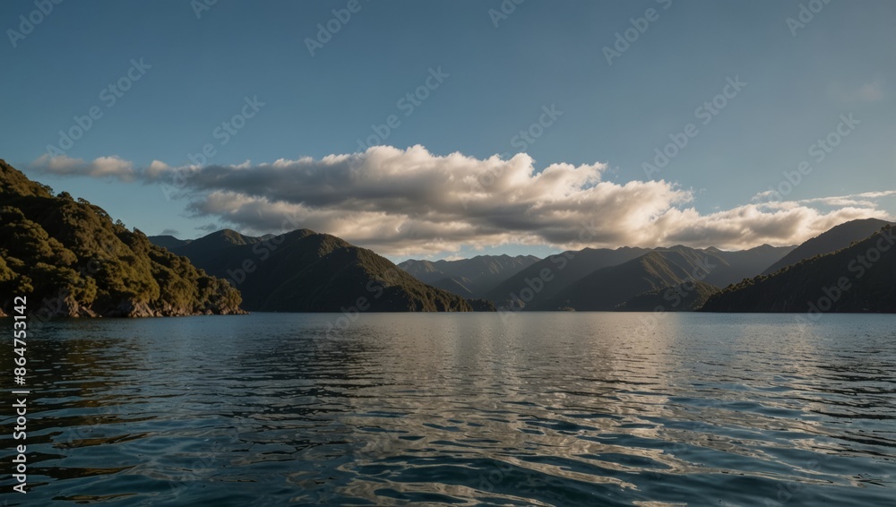Fototapeta premium Experience the serene beauty of Momorangi Bay in Marlborough Sounds, South Island, New Zealand.