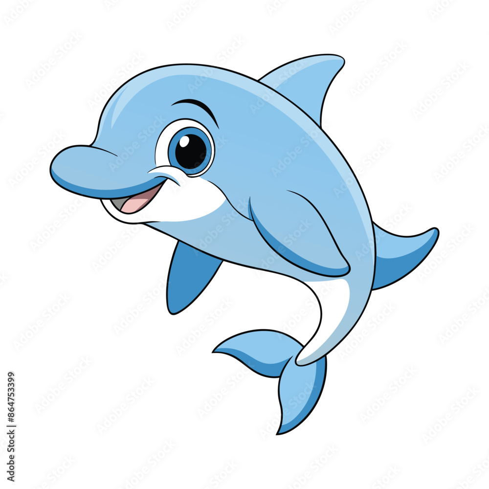 Fototapeta premium dolphin cartoon isolated on white