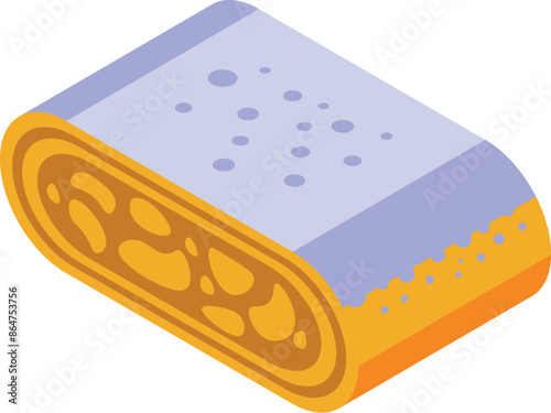 Apple strudel cake with sugar powder topping, traditional austrian cuisine dessert