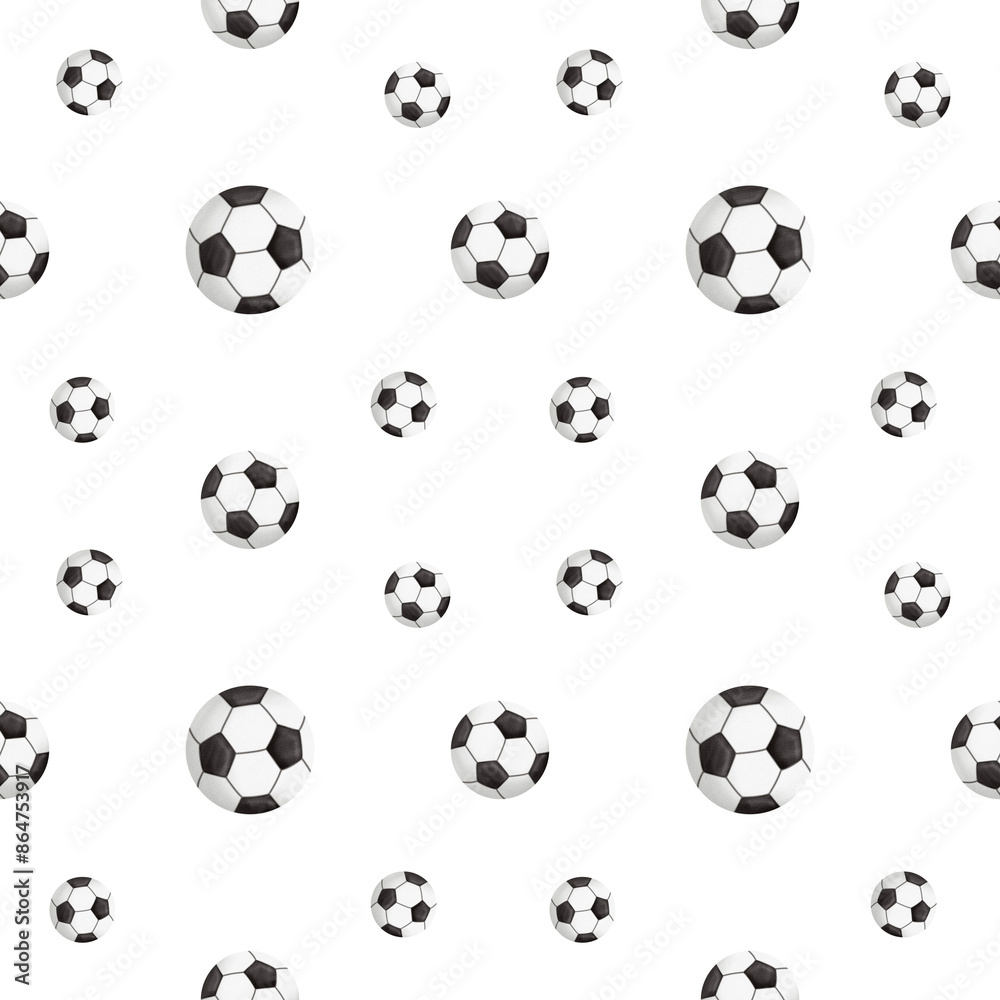 Obraz premium Watercolor football Seamless pattern.