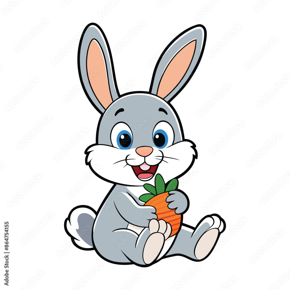 easter bunny with a carrot easter bunny with a carrot