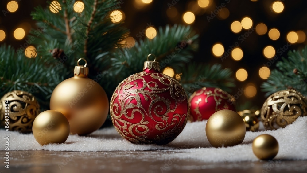 Christmas background with decorative holiday design elements Festive background with christmas ornament decoration, Copy space Banner and poster. Christmas background with decorative holiday design elements Festive background with christmas ornament decoration, Copy space Banner and poster.