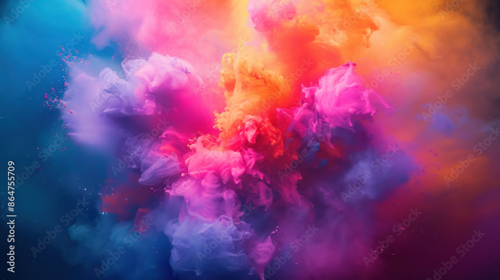 Abstract Color Explosion Background, Close-Up View