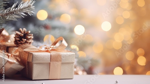 Christmas Presents Under a Glittering Tree