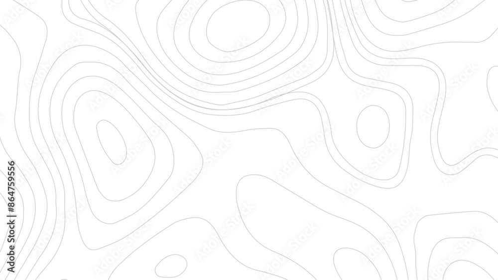 Topographic line map patterns. Black Contour and texture geographic cartography terrain isolated on white drop. Horizontal banner. Vector illustration.