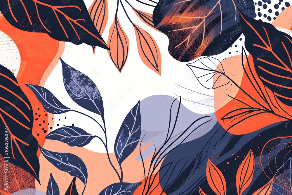 tropical leaves hand drawn doodle style on white background tropical leaves hand drawn doodle style on white background