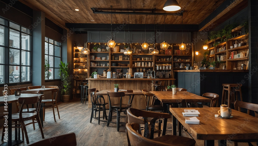 cozy cafe background with wooden tables cozy cafe background with wooden tables