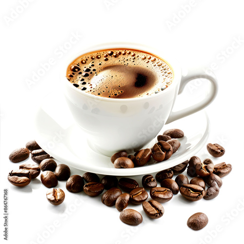 a cup of coffee on the plate