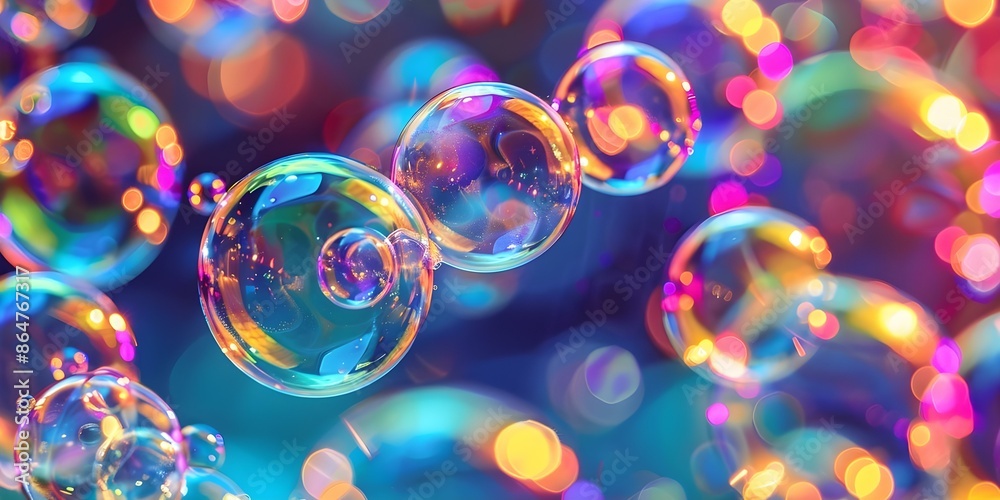 Rainbow Reflection Colorful Soap Bubbles on Isolated Background. Concept Colorful Bubbles, Reflection, Rainbow, Isolated Background Rainbow Reflection Colorful Soap Bubbles on Isolated Background. Concept Colorful Bubbles, Reflection, Rainbow, Isolated Background
