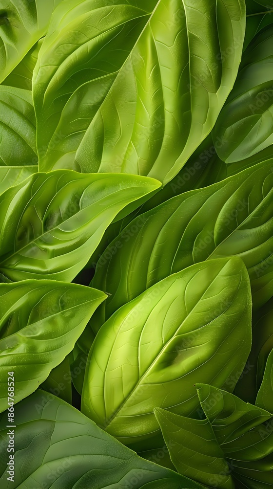 Intricate Basil Leaf Patterns Formed by Hornworm Feeding Intricate Basil Leaf Patterns Formed by Hornworm Feeding