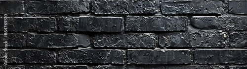 Brick wall background with vantablack grunge texture photo