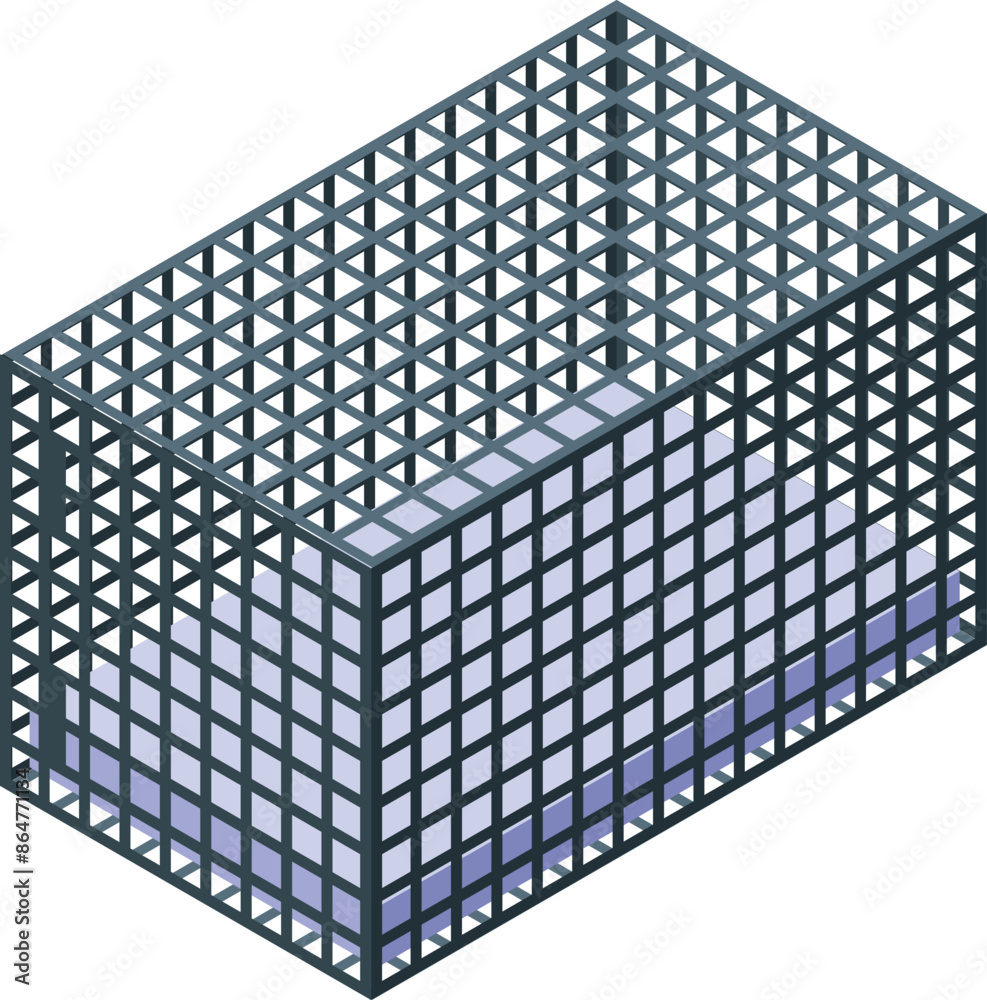 Fototapeta premium Large animal cage is ready for transporting wild animals or any other animal