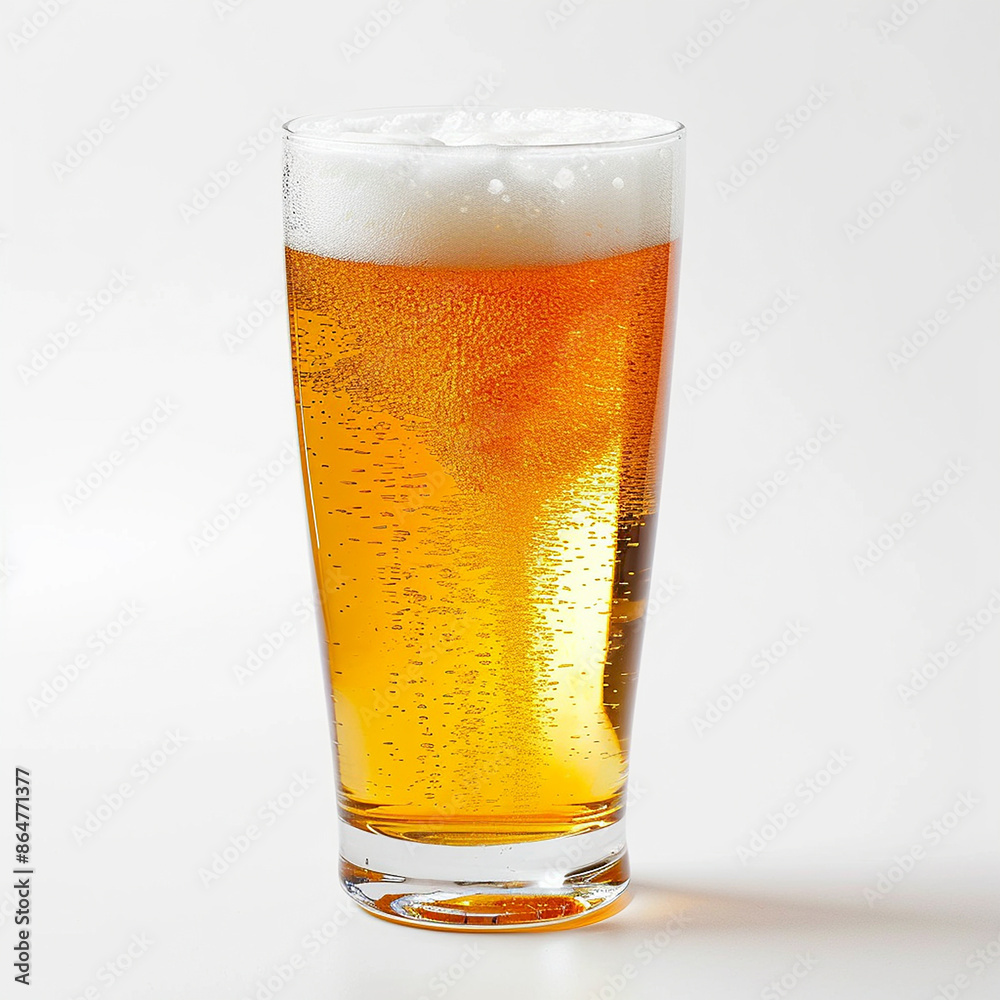 Tall Glass of Beer Isolated on White Background Tall Glass of Beer Isolated on White Background