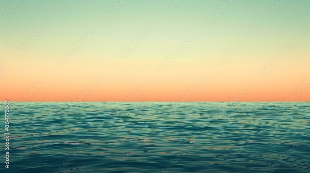 Obraz premium Gradient light orange to sea abstract effect