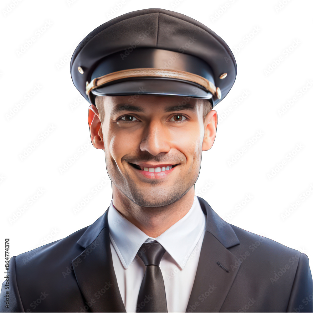 Portrait Chauffeur isolated on transparent background Portrait Chauffeur isolated on transparent background