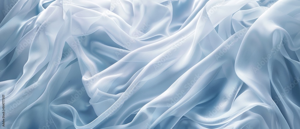 Fototapeta premium Panoramic close-up, high detail scan of chiffon material, Generative AI