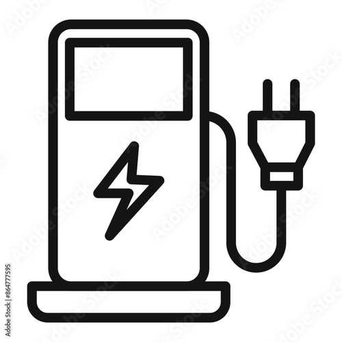 Electric Vehicle Charging Station Icon for Sustainable Transport Solutions