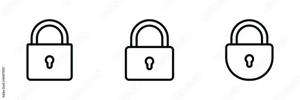 padlock icon set vector padlock icon set vector