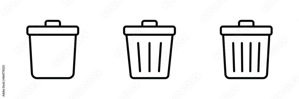 trash can icon set, Trash bin icon vector trash can icon set, Trash bin icon vector