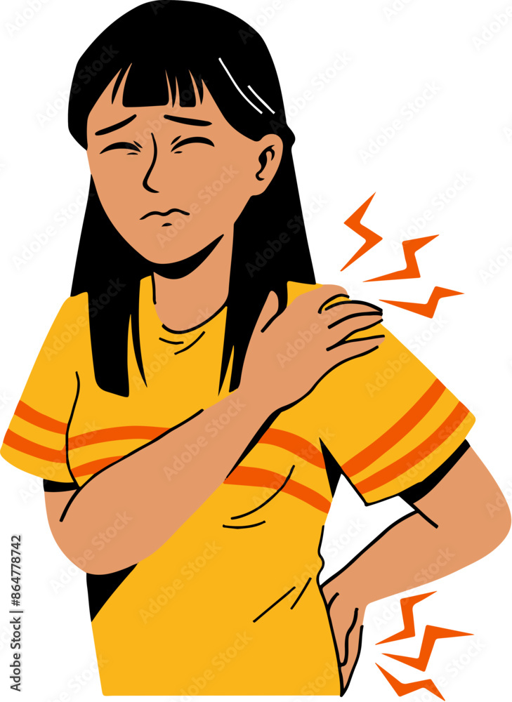 Woman with Lower Back Pain Illustration Woman with Lower Back Pain Illustration