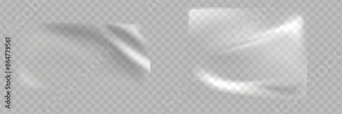 Transparent Glossy Polyethylene Plastic Warp. EPS10 Vector