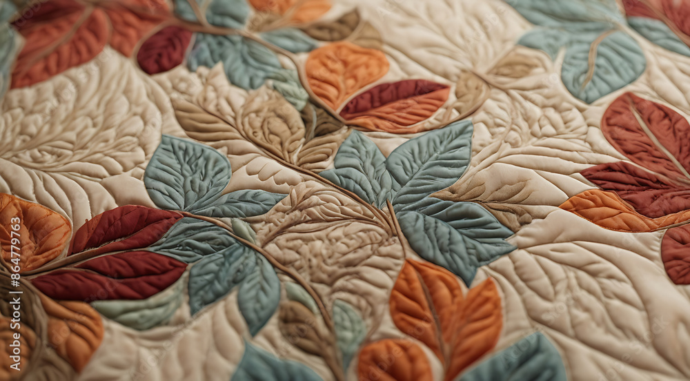 A detailed close-up of an intricate quilting project, showcasing the patterns, fabrics, and craftsmanship
A detailed close-up of an intricate quilting project, showcasing the patterns, fabrics, and craftsmanship