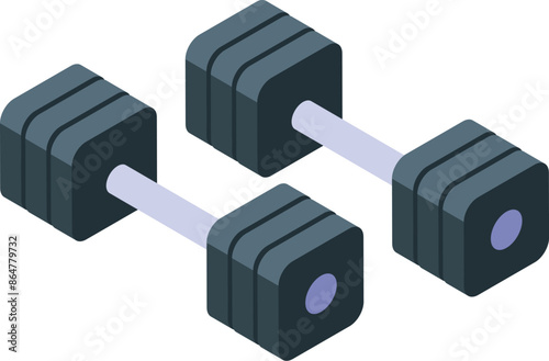 Two dumbbells for weightlifting, showing the concept of bodybuilding