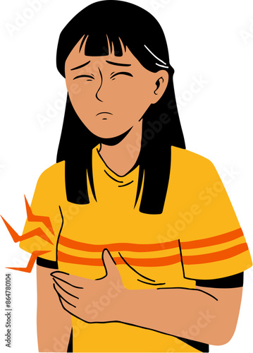 Woman with Breast Pain Illustration photo