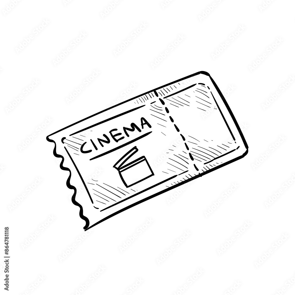 cinema ticket handdrawn illustration cinema ticket handdrawn illustration