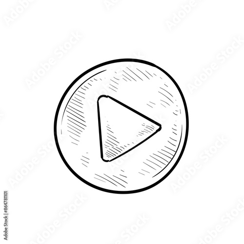 play button handdrawn illustration