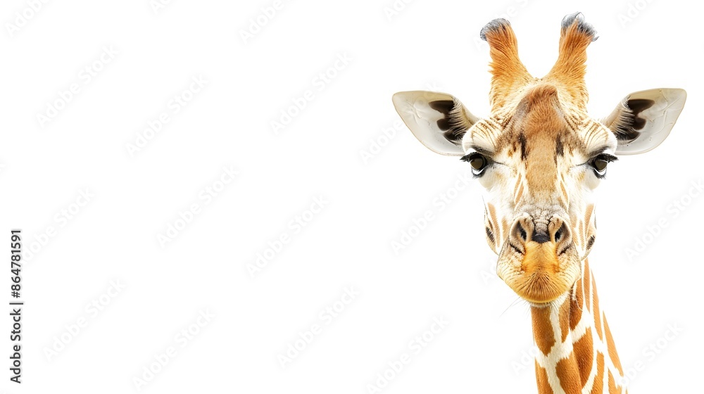 Obraz premium Fun giraffe on white background. 