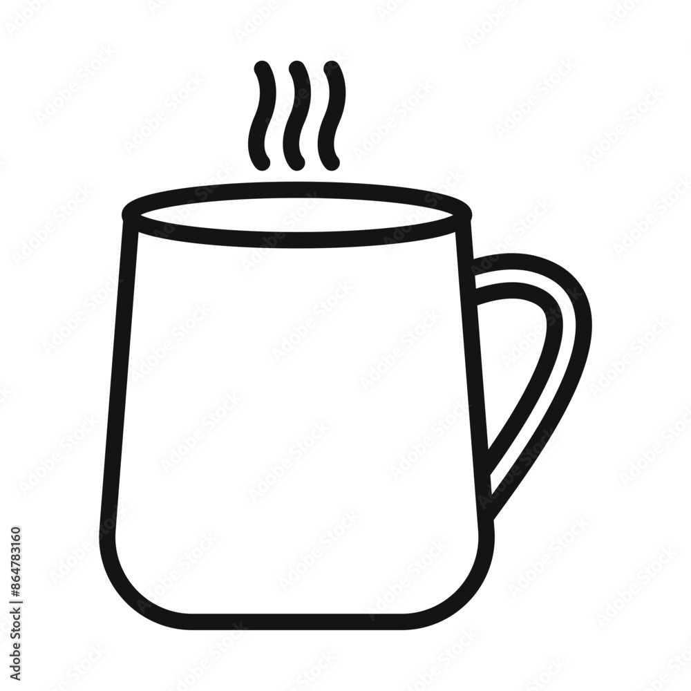 Hot Coffee Mug Icon for Cafes, Baristas, and Beverage Advertising Hot Coffee Mug Icon for Cafes, Baristas, and Beverage Advertising