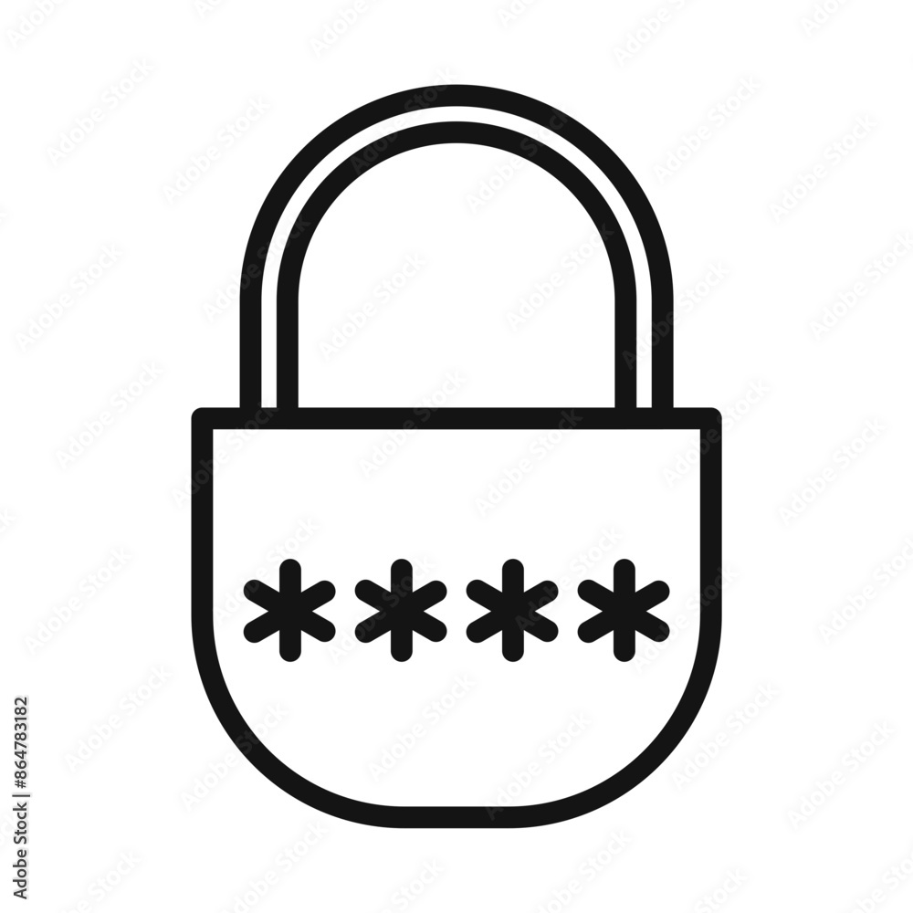 Password Lock Icon for Cybersecurity Measures and Online Account Safety Password Lock Icon for Cybersecurity Measures and Online Account Safety