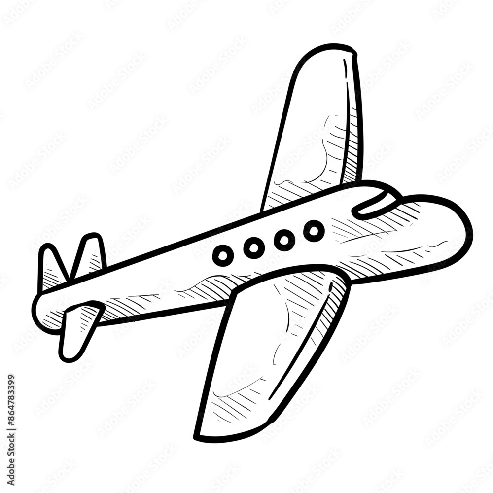 Naklejka premium aircraft handdrawn illustration