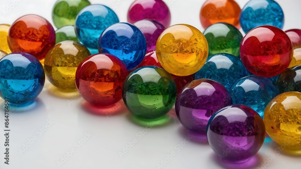 Multi colored glass balls on a white background Multi colored glass balls on a white background