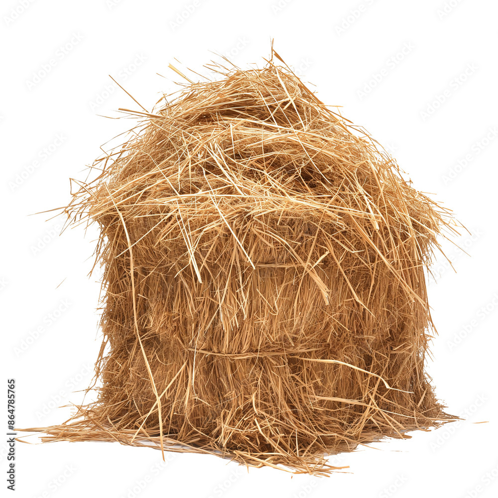 pile of hay isolated on transparent white background, clipping path pile of hay isolated on transparent white background, clipping path