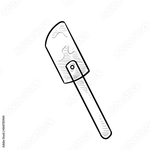 baking spatula handdrawn illustration