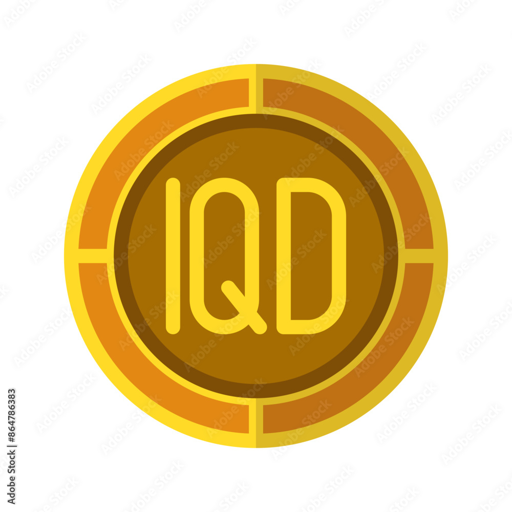 Dinar coin icon. Currency flat icons with golden color, symbols of Iraqi money. Vector Illustrations. Dinar coin icon. Currency flat icons with golden color, symbols of Iraqi money. Vector Illustrations.