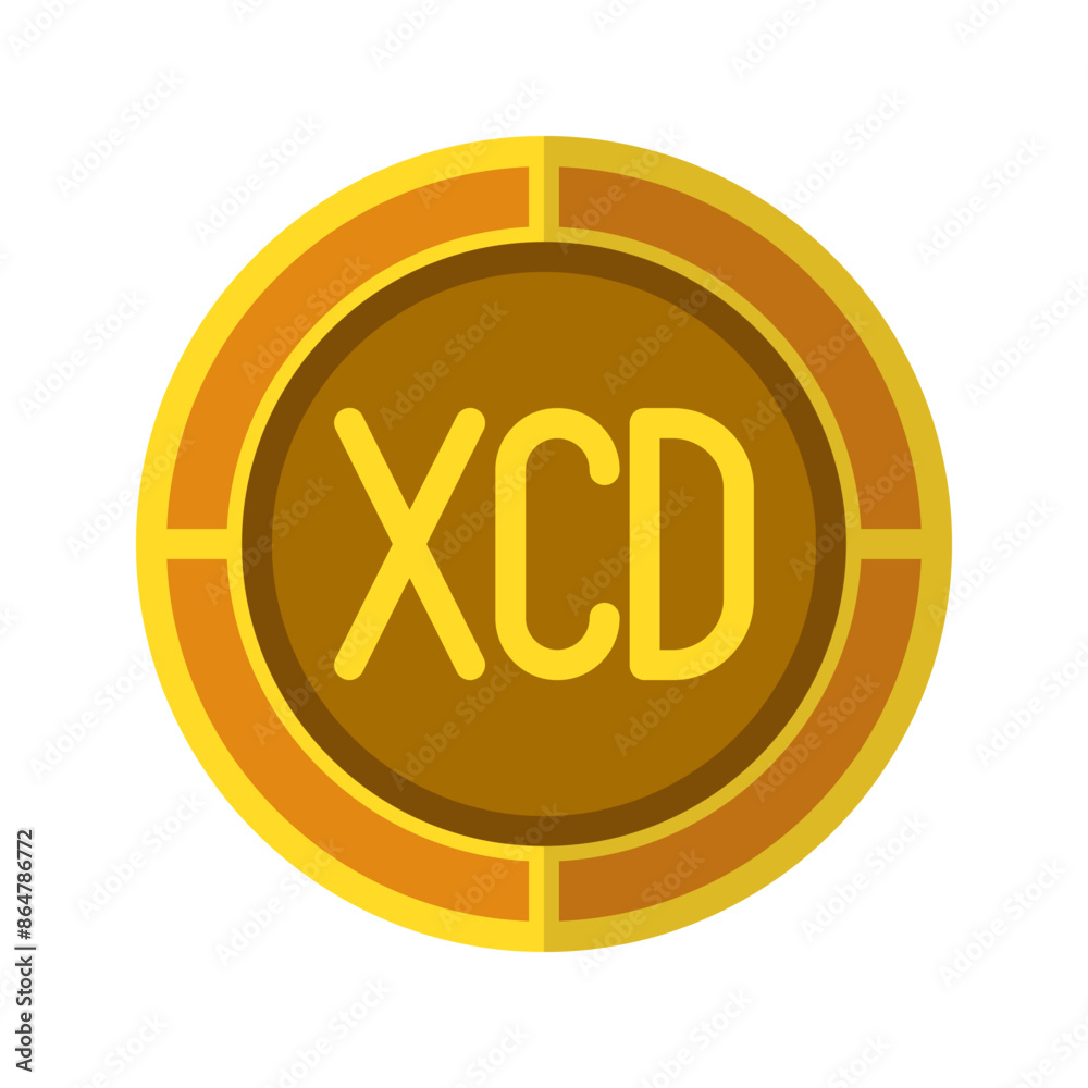 Dollar coin icon. Currency flat icons in golden color, symbol of Caribbean money. Vector Illustrations. Dollar coin icon. Currency flat icons in golden color, symbol of Caribbean money. Vector Illustrations.