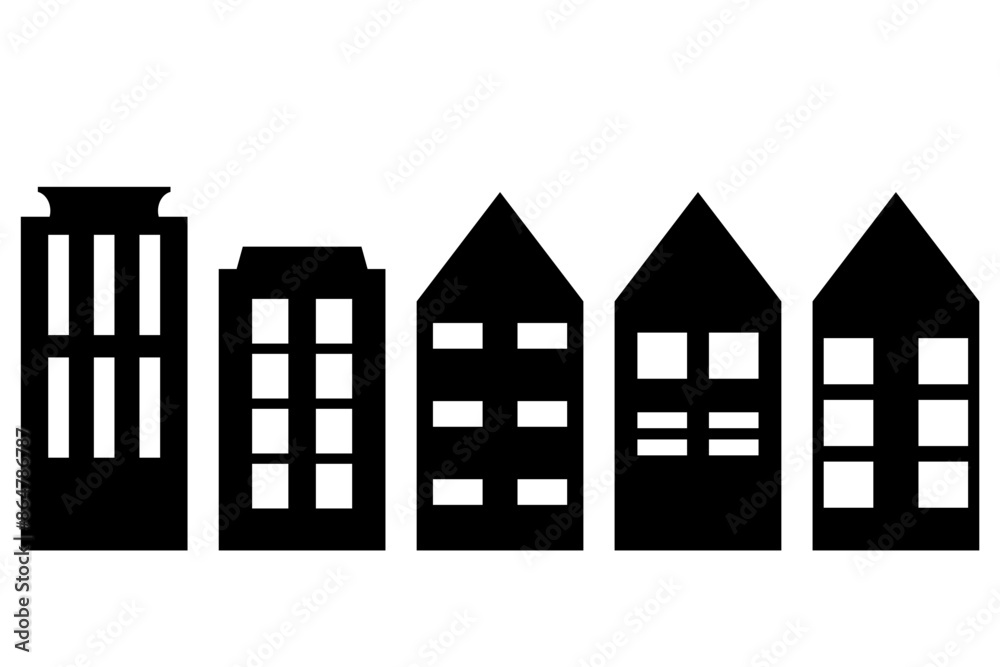 Urban tall building icon design Urban tall building icon design