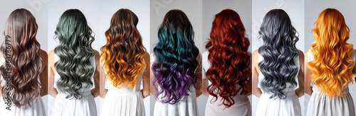 Different Hair Colors and Styles for Women with Wavy and Straight Hair, Back View