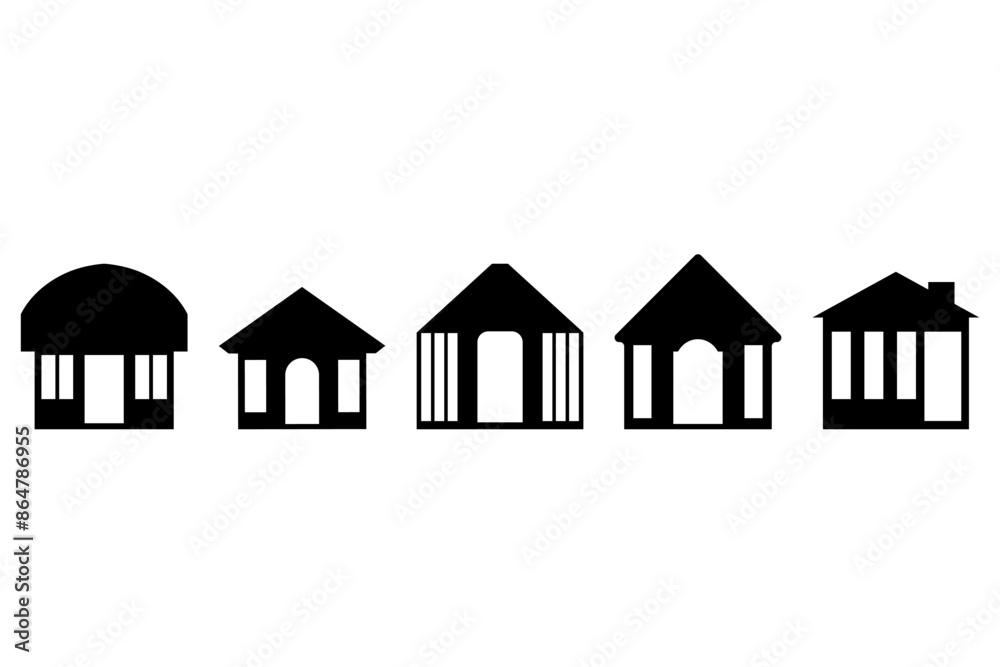 House building icon set design House building icon set design