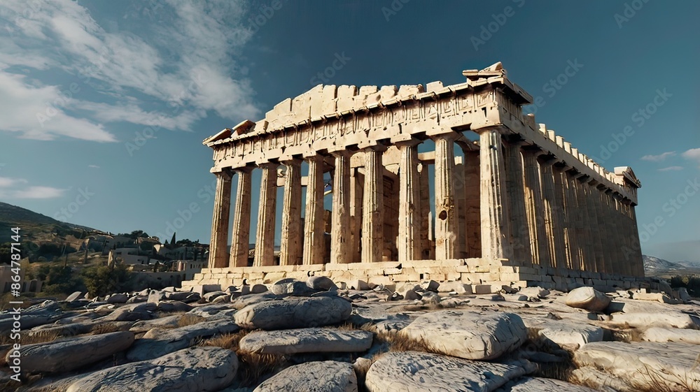 Fototapeta premium Ancient Greek Parthenon A Modern Complex