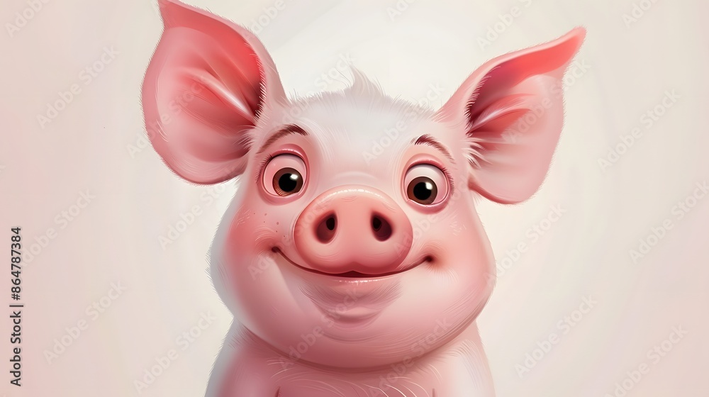 cartoon pig, vector on white background. cartoon pig, vector on white background.